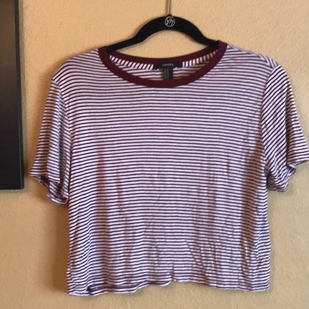 Forever 21 Red Striped Tee